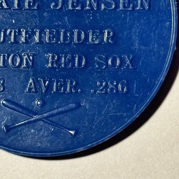 1958 Armour Coins Baseball Jackie Jensen Boston Red Sox Player Blue Vintage - Picture 16 of 16
